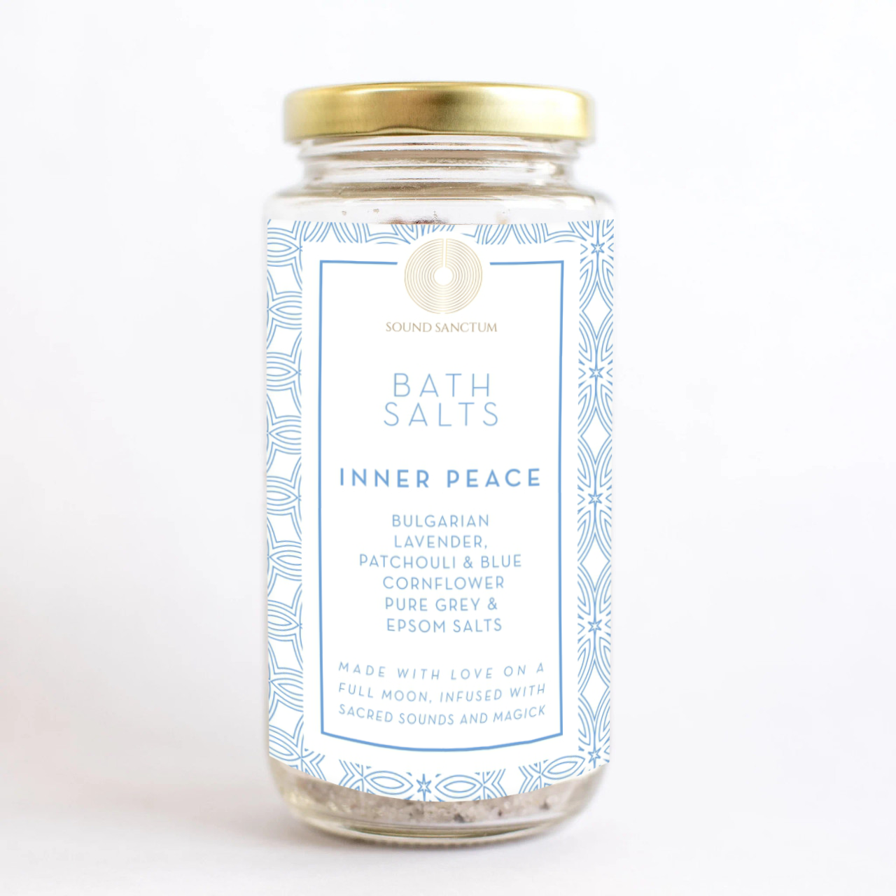 Inner Peace: Bulgarian Lavender, Patchouli, Blue Cornflower Pure Grey Epsom Salt